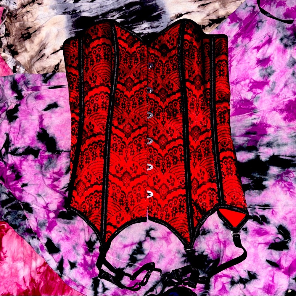 Size L / Sexy red and black Halloween corset